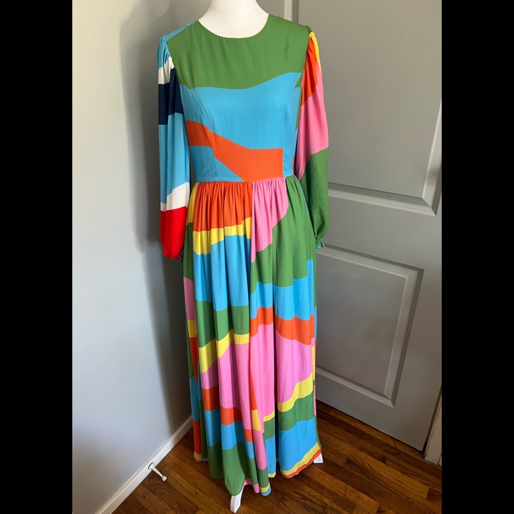 STAUD Viola Capri Abstract-print Maxi Dress -